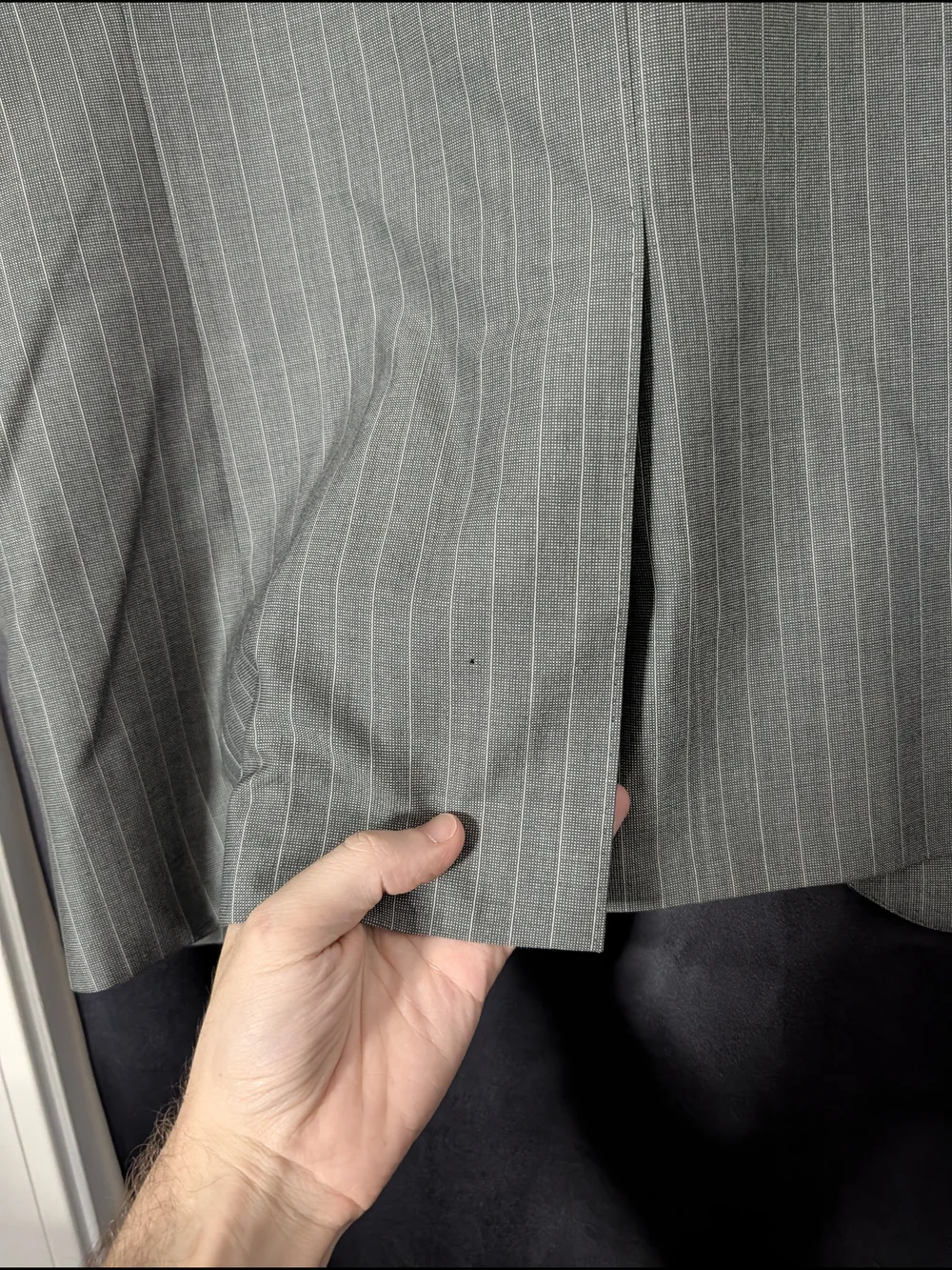 CARVEN Gray Pinstripe Savile Row Wool Men's 2pc Suit - Jacket and Trousers